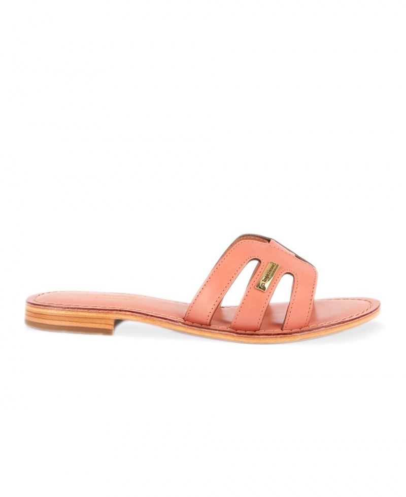 Mules plates Les Tropeziennes DAMIA Cuir Rose Femme|AIYX-28249664